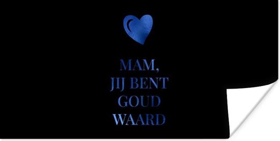 Poster Mam jij bent goud waard - Quotes - Moeder - Spreuken - 40x20 cm