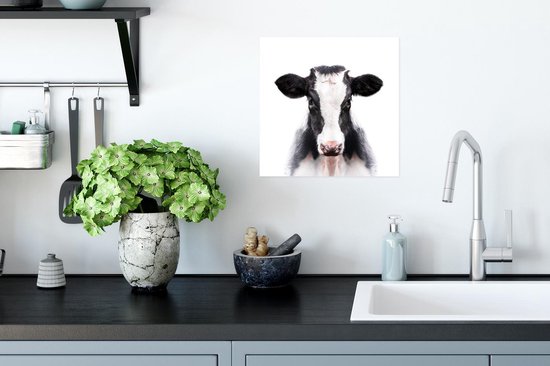 Affiche Portrait - Vache - Wit - 30x30 cm