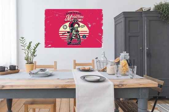Poster Homme - Moto - Vintage - 120x80 cm - Cadeau Vaderdag - Cadeau - Cadeau pour lui - Astuce - Homme