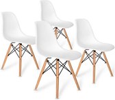 Loft Home® Eetkamer stoel | Set van 4 | Moderne look | Kuipstoel | Stoel | Zitplek | Complete set | Wit