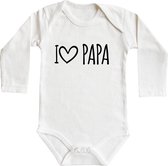 Baby rompertjes - I love papa - maat 74/80 - lange mouwen - baby - baby kleding jongens - baby kleding meisje - rompertjes baby - rompertjes baby met tekst - kraamcadeau meisje - k