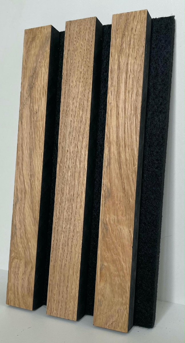 Akoestische houten wandpaneel, Eiken Rustiek 240x60cm Geluidsisolatie