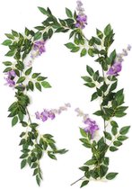 5 x Wisteria Bloemenslingers (1.75meter) - Decoratieve Kunstplant - Plantenslinger