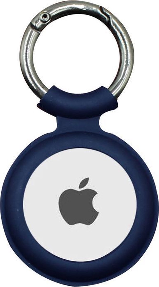 Premium Siliconen Hanger - Apple Airtag - Blauw - Sleutelhanger - Cover - Airtag Beschermhoesje