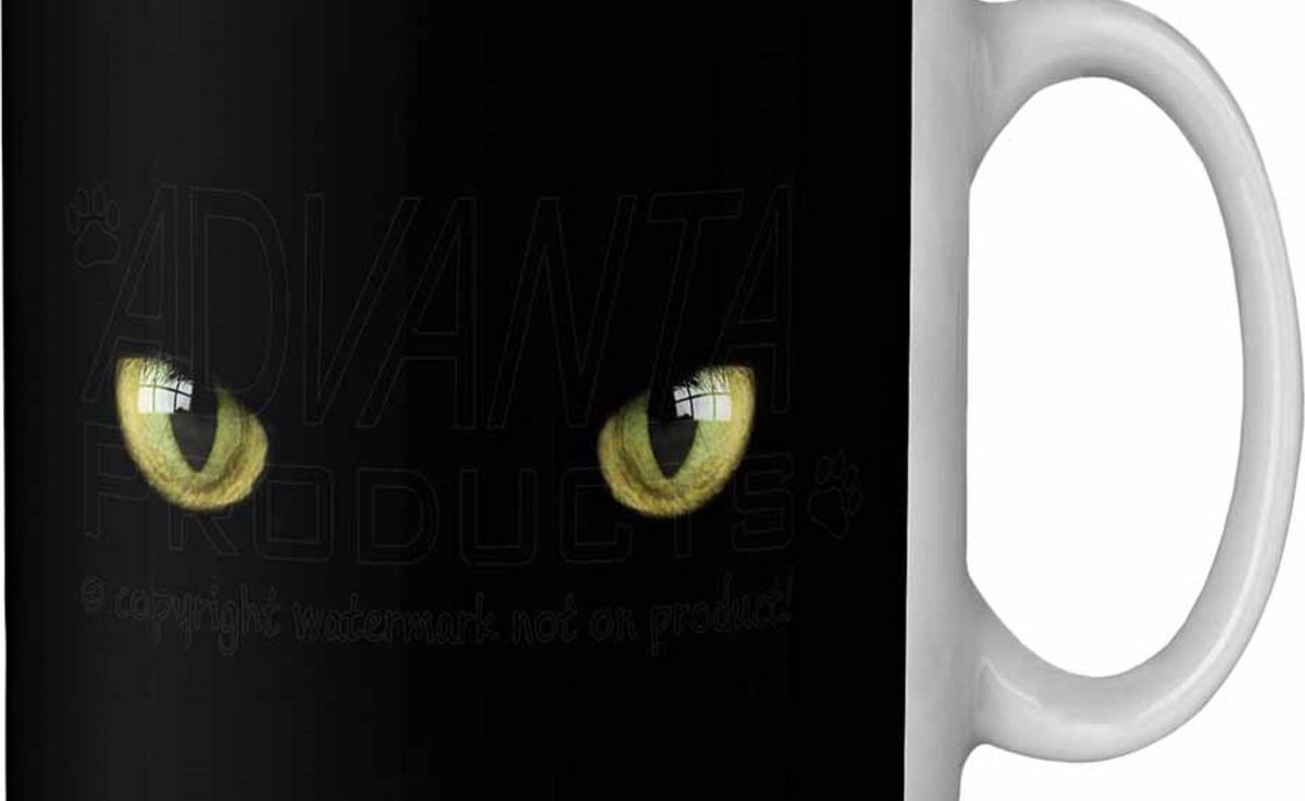 Zwarte Kat ogen Koffie-thee mok 420 ML