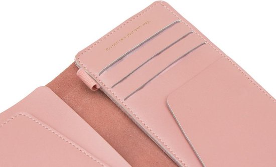 Portefeuille de voyage en cuir Stitch Chasing Threads à personnaliser soi-même - Rose environ H 20 cm x 11 cm x 1,5 cm // Portefeuille de voyage Stitch - Pink