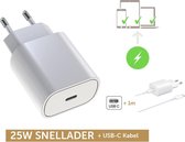 PEPPER JOBS Oplader USB C PD25W | Snellader 25W | Universeel | Wit