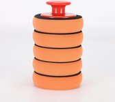 5x Auto Polijst Pads - 10cm - Premuim Kwaliteit Polijstschijf - Inclusief Kleef Handvat - Auto Schoonmaak - Geschikt voor Polijstmachine - Premium Quality - Waxpads - Polijstpad - Waxpad