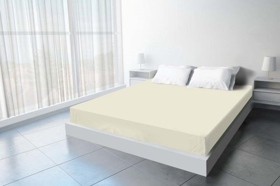 Hotel Home Collection - Jersey Hoeslaken - 140x200+30 cm - Creme
