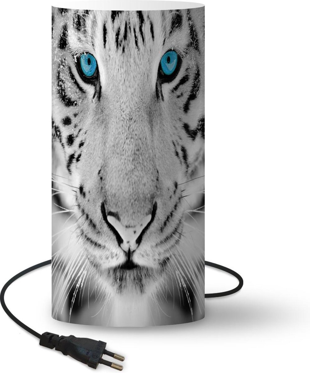 Lamp - Nachtlampje - Tafellamp slaapkamer - Tijger - Kop - Neus - 54 cm hoog - Ø24.8 cm - Inclusief LED lamp