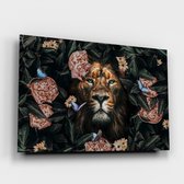 Poster Jungle Lion LS - Dibond - Meerdere Afmetingen & Prijzen | Wanddecoratie - Interieur - Art - Wonen - Schilderij - Kunst