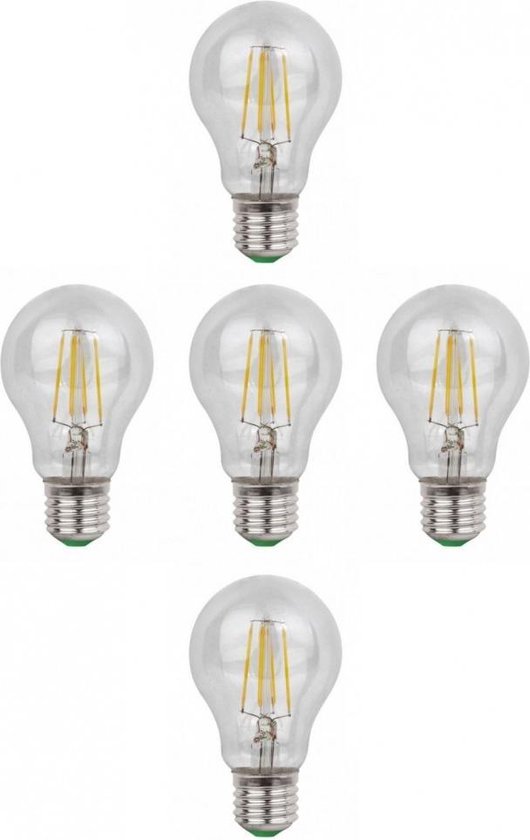 Ampoule E27 5 pièces | LED 6W=60W remplacement halogène | filament blanc chaud 2700K