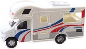 Touring Car camper 12,5 cm diecast wit/blauw/rood