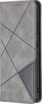 Mobigear Telefoonhoesje geschikt voor Samsung Galaxy A32 4G Hoesje | Mobigear Rhombus Slim Bookcase | Pasjeshouder voor 2 Pasjes | Telefoonhoesje voor Pinpas / OV Kaart / Rijbewijs - Grijs