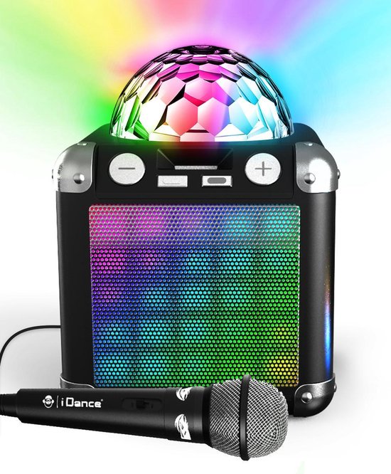 iDance Audio BC100X zwarte bluetooth speaker met discolicht en gratis  microfoon | bol