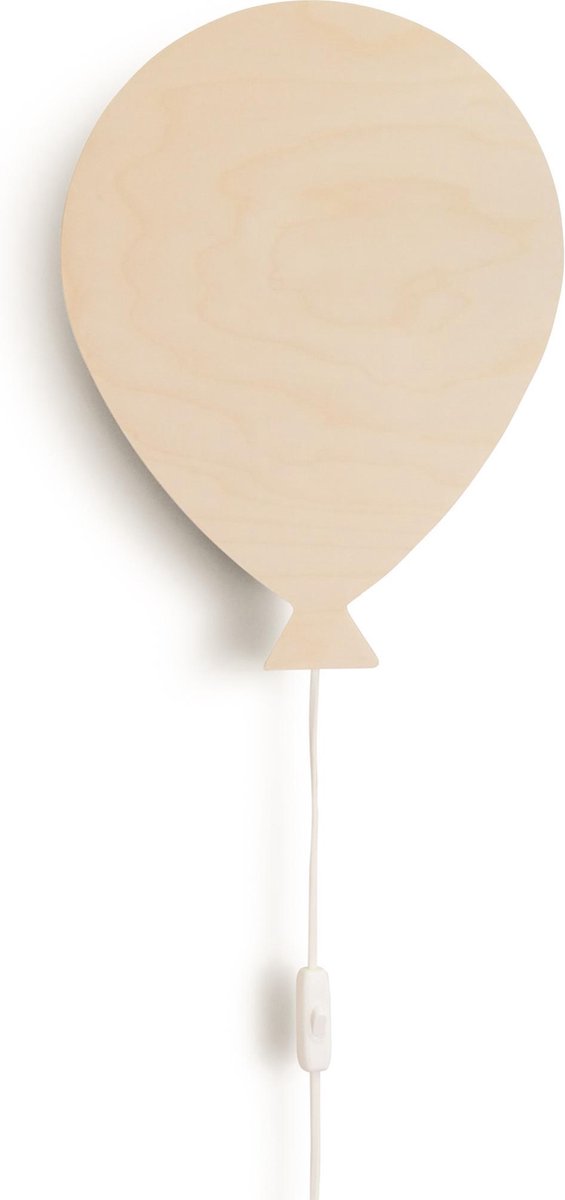 Houten wandlamp kinderkamer | Ballon - blank | toddie.nl
