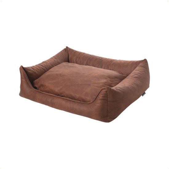 Maxxnobel Orthopedische Hondenkussen- Lederlook/Teddy - M - 100 x 80 cm - Cognac