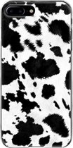 Apple iPhone 7 Plus Telefoonhoesje - Transparant Siliconenhoesje - Flexibel - Met Dierenprint - Koeien Patroon - Zwart