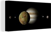 Toile Peinture Planètes - Jupiter - Système Solaire - 80x40 cm - Décoration murale