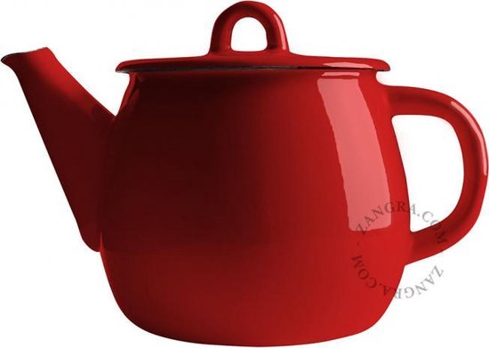 Zangra emaille theepot 1 l - rood | bol.com