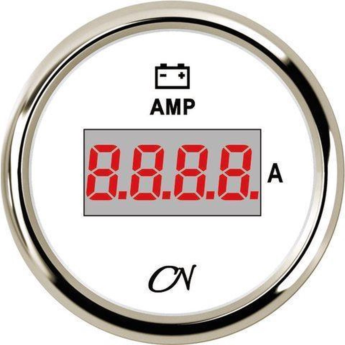 CN digitale witte Ampèremeter Ø52mm 8-32V