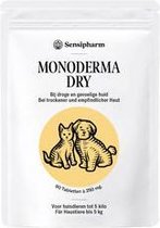 Sensipharm Monoderma Dry voor Kat, Hondje, Cavia, Konijn - Voedingssupplement voor Huid en Vacht, bij Jeuk, Eczeem, Schilfers - 90 Tabletten à 250 mg