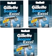 Gillette Sensor Excel Scheermesjes - 30 Stuks - 3x30 Scheermesjes