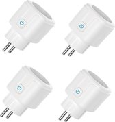 YONO Slimme Stekker – Smart Plug met Energiemeter en Tijdschakelaar – Google Home & Amazon Alexa Compatible – Stopcontact Schakelaar – 4 Stuks