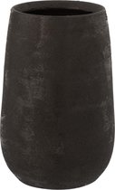 J-Line vaas Oneffen Ruw - keramiek - zwart - small - 31.00 cm hoog