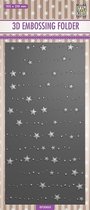 EF3D033 - Nellie Snellen 3D embossingfolder Slimline - Stars & Dots - sterren en puntjes