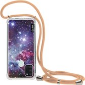 Casetastic Samsung Galaxy A21s (2020) Hoesje met koord - Lanyard Case - Nebula Galaxy Print