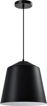 QUVIO Hanglamp modern - Lampen - Plafondlamp - Leeslamp - Verlichting - Verlichting plafondlampen - Keukenverlichting - Lamp - Kokerlamp - D 33 cm - Zwart