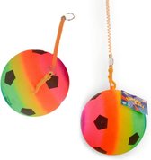 Regenboogbal met koord 24 cm groot - Techniekbal - 1 bal