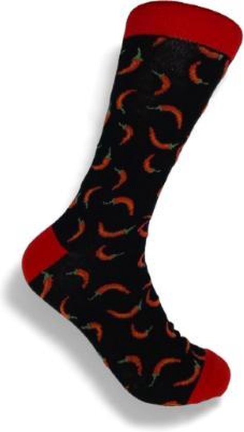JustSockIt Rode peper sokken - Sokken - Leuke sokken - Vrolijke sokken - Rode peper cadeau - Cadeau voor mannen