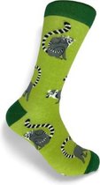 JustSockIt Aap sokken - Sokken - Ringstaartmaki - Leuke sokken - Vrolijke sokken - Apen sokken