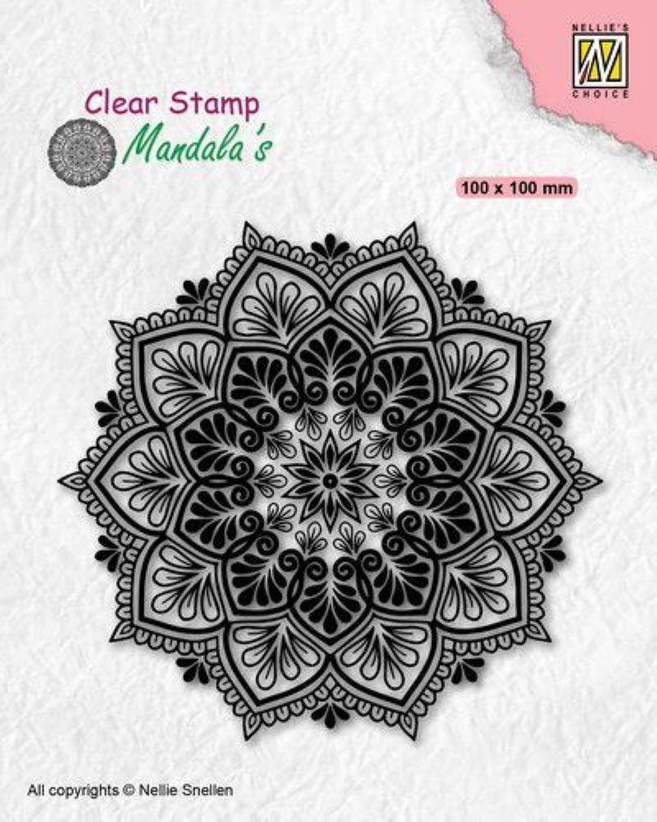 CSMAN006 Nellie Snellen clearstamp mandala's - Star flower - stempel ster dreamcatcher - mandala