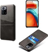 Xiaomi Redmi Note 10 Pro Hoesje, MobyDefend Lederen Backcover Met Vakjes Voor Pasjes, Zwart - GSM Hoesje / Telefoonhoesje geschikt voor: Xiaomi Redmi Note 10 Pro