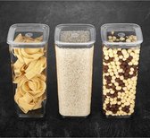 Transparante Voorraadpotten Set voor Keuken 3 Stuks - Luchtdich Containers voor Voedselopslag - Keukenopslagcontainers - Storage Containers Set - Borosilicaatglas  3X1700ML