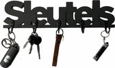 Sleutelrekje - Zwart - Haken - Industrieel - Huisbenodigdheden - Sleutels ophangen - Sleutelrek - Moederdag cadeautje