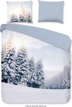 Luxe Dekbedovertrek Tweepersoons - 200x200/220cm - Inclusief 2 Kussenslopen - 100% Zacht Microvezel - Winter View Blauw