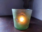 Swiet Home -  Sfeerlicht van groen glas - Waxinelichtglas - Ø9.5cm - Hoogte 10cm