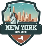Signs-USA - Landmark - City USA - New York Skyline - Wandbord - 28 x 31 cm