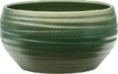 Pot Groove Bowl Monaco Stone Pearl Green 24x11 cm groene ronde bloempot