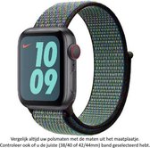 Nylon sport loop band - wereld indigo lime blast - Geschikt voor Apple Watch