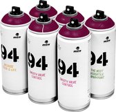 MTN 94 Rioja Red - rode spuitverf - 6 stuks - 400ml lage druk en matte afwerking