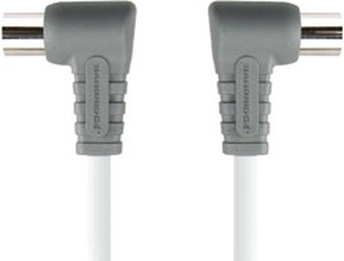 Bandridge basis kwaliteit witte coaxkabel met haakse connectoren - 5 meter