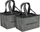 flessendrager -com-fure®-flessenhouder gemaakt van vilt en hout in verschillende kleuren, flessendrager voor 6 flessen in verschillende maten - (WK 02123)