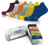 Socquettes en bambou colorées | GoWith 6 paires de chaussettes de course et de randonnée pour hommes | Chaussettes Courtes Performance | Cadeau pour messieurs| Cadeau pour homme | 3151 | Taille: 40- 44
