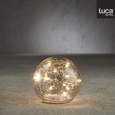 Luca Lighting Deco Bal Met Verlichting - H11 x Ø12 cm - Glas - Grijs