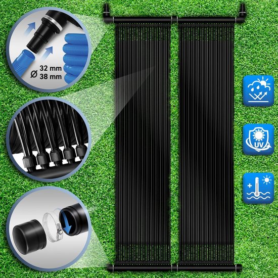 tillvex Pool Zonnecollectorset, 60 x 600 cm, verwarming op zonne-energie tot 24.000 l, milieuvriendelijke verwarming, zwembadverwarming, complete set, zonnemat, zwembad, zonnecollector, warm water tillvex Pool Zonnecollectorset, 60 x 600 cm, verwarming op zonne-energie tot 24.000 l, milieuvriendelijke verwarming, zwembadverwarming, complete set, zonnemat, zwembad, zonnecollector, warm water